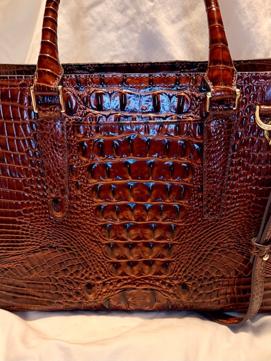 Brahmin Finley Satchel Melbourne Pecan & Ady Wallet - Picture 9 of 16